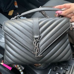 Gray YSL crossbody